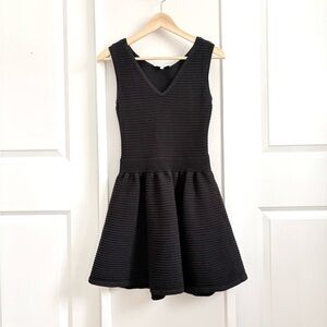 Sandro Ribbed Fit & Flare Dress – Black – Size 2 (US 6)